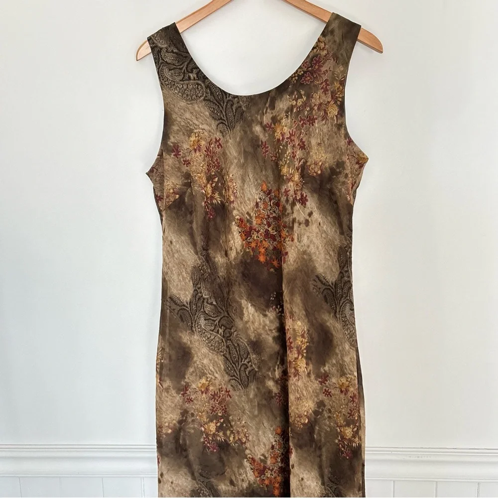 Vintage Y2K Floral Paisley Green Dress Size 16 Whimsycal Fairy Romantic * D49 - Picture 10 of 14